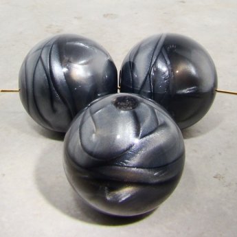 GREY MARBLE 28MM ROUND SMOOTH BEADS - Lot of 12 GREY MARBLE 28MM ROUND SMOOTH BEADS - Lot of 12