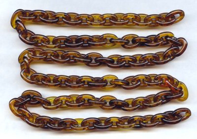 Tortoise Brown Plastic Oval 14mm. Link Cable Chain - 39" per Lot Tortoise Brown Plastic Oval 14mm. Link Cable Chain - 39" per Lot