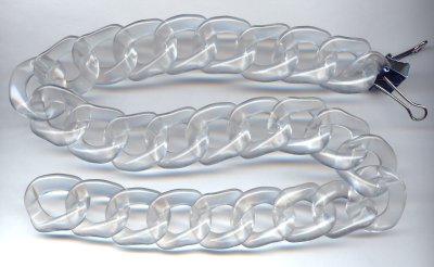 Crystal Plastic Oval 26mm. Link Curb Chain - 39" per Lot Crystal Plastic Oval 26mm. Link Curb Chain - 39" per Lot