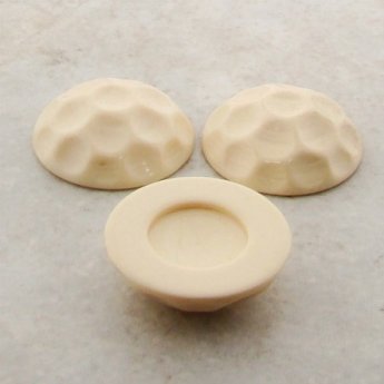 Ivory - 23mm. Round Dimpled Domed Cabochons - Lots of 12 Ivory - 23mm. Round Dimpled Domed Cabochons - Lots of 12