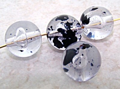 CRYSTAL BLACK INK 14MM ROUND SMOOTH BEADS - Lot of 12 CRYSTAL BLACK INK 14MM ROUND SMOOTH BEADS - Lot of 12