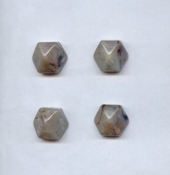 Grey Marble - 21mm. Hexagon Domed Cabochons - Lots of 12 Grey Marble - 21mm. Hexagon Domed Cabochons - Lots of 12