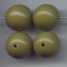 OLIVE GREEN 16MM SMOOTH ROUND BEADS - Lot of 12 OLIVE GREEN 16MM SMOOTH ROUND BEADS - Lot of 12